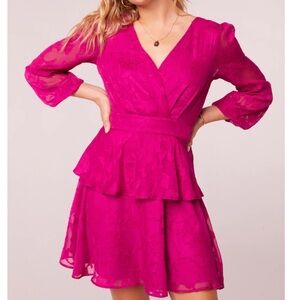 FINAL PRICE Kiss me fuchsia peplum dress